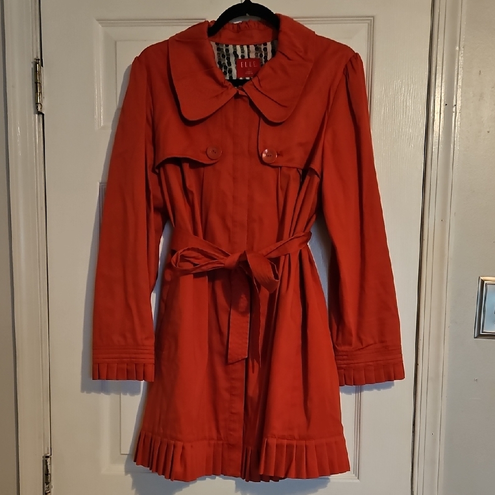Elle Vibrant Red Belted Coat